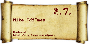 Mike Tímea névjegykártya